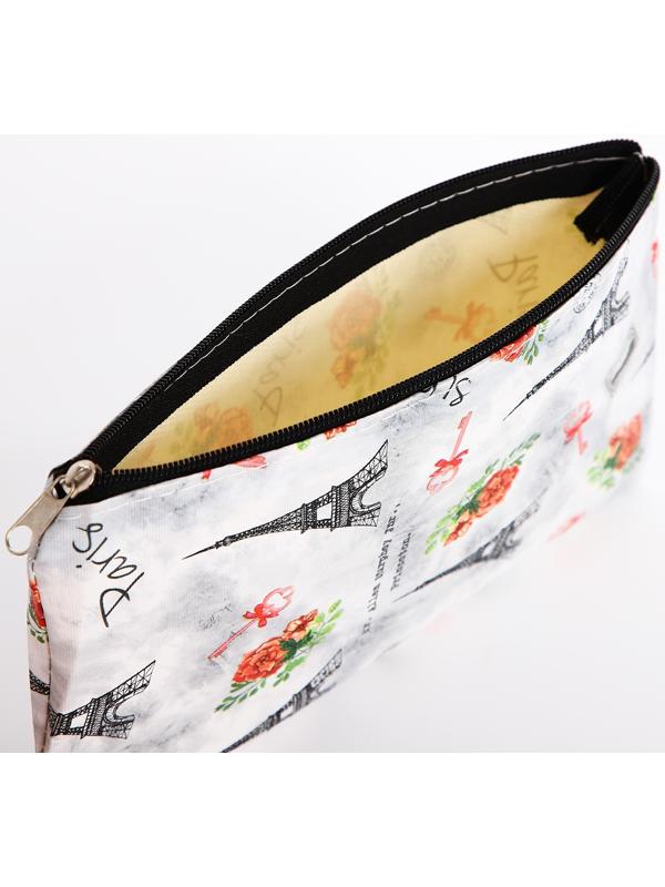 Косметичка на молнии, цвет серый