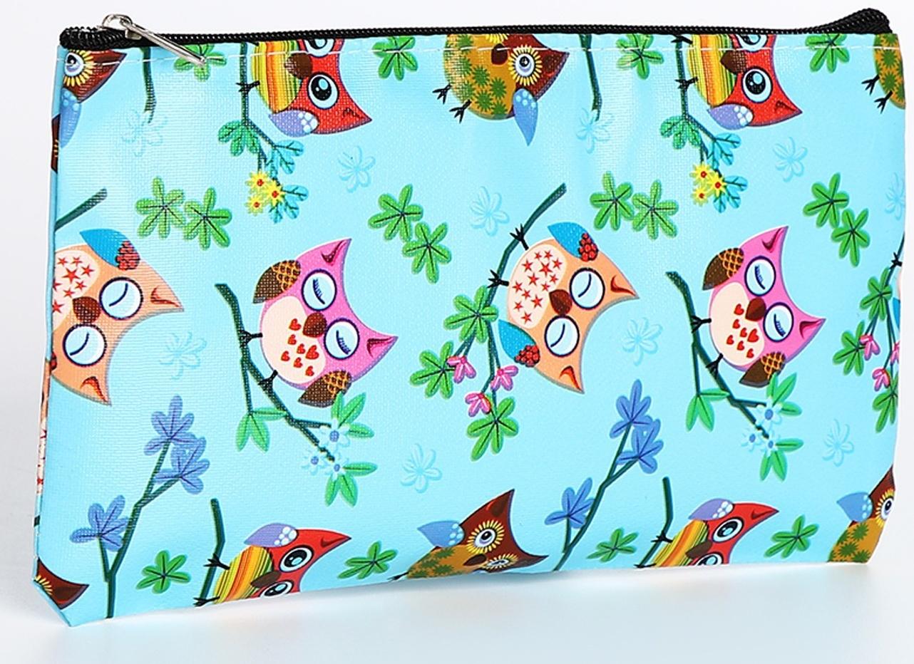 Косметичка на молнии, цвет голубой
