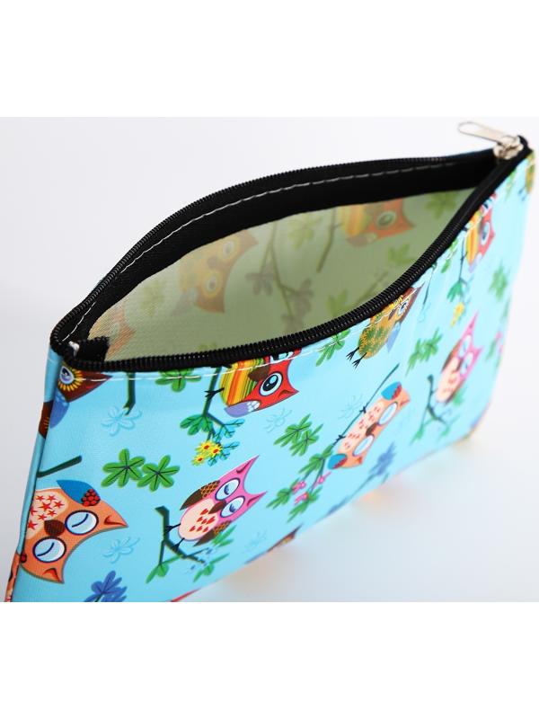 Косметичка на молнии, цвет голубой