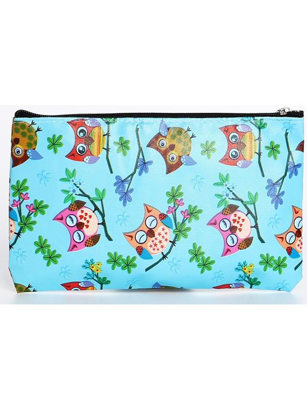 Косметичка на молнии, цвет голубой