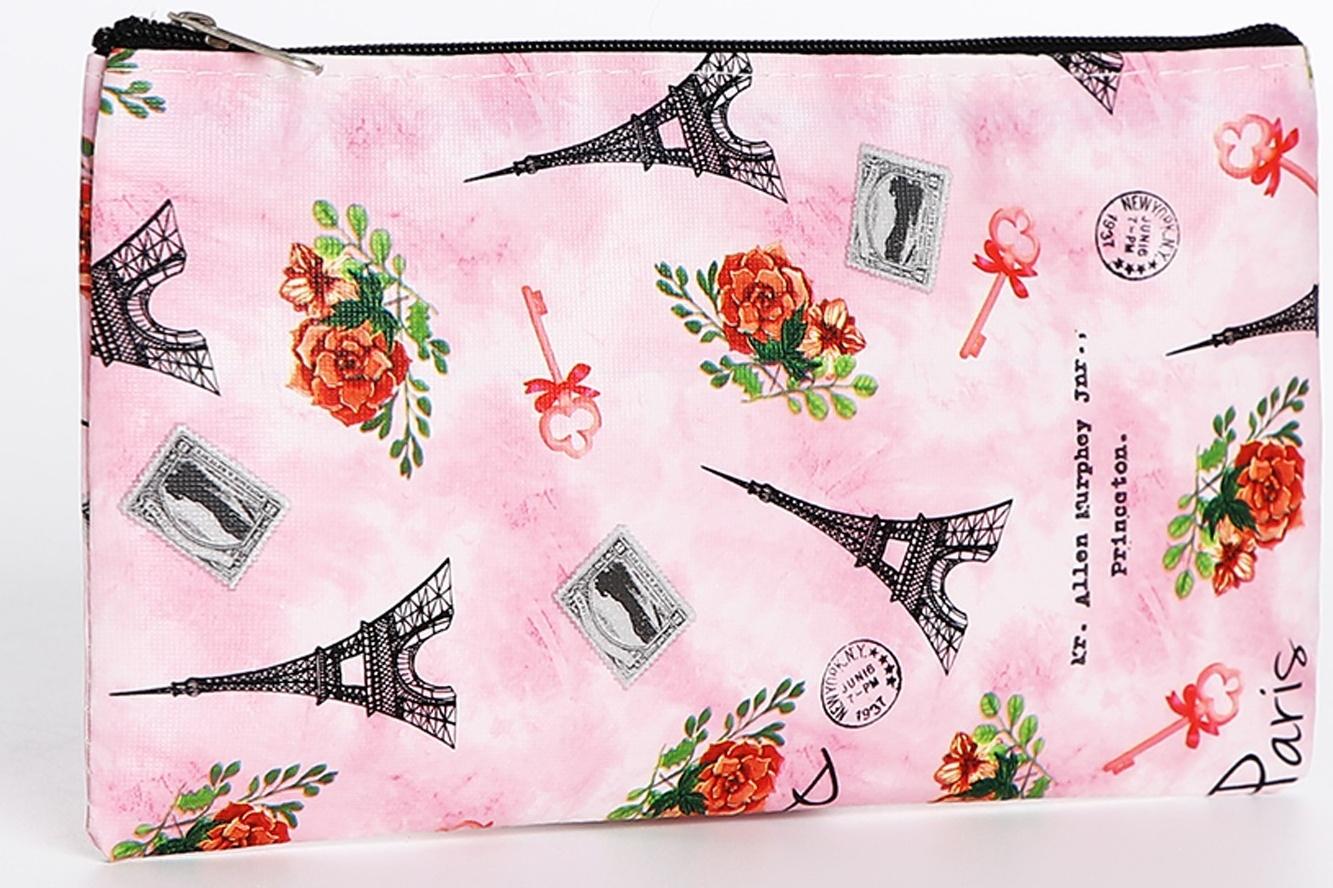 Косметичка на молнии, цвет розовый