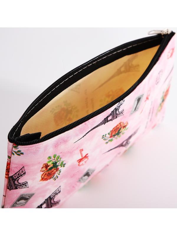 Косметичка на молнии, цвет розовый