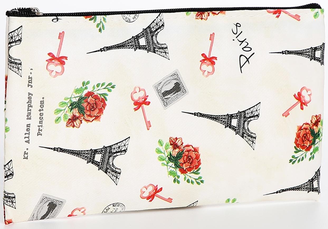 Косметичка на молнии, цвет бежевый