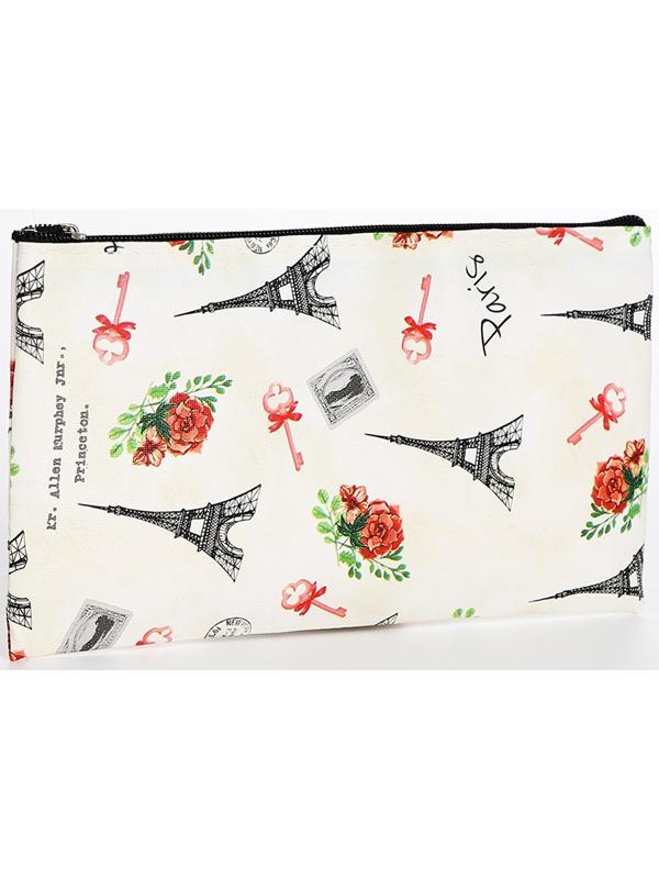 Косметичка на молнии, цвет бежевый