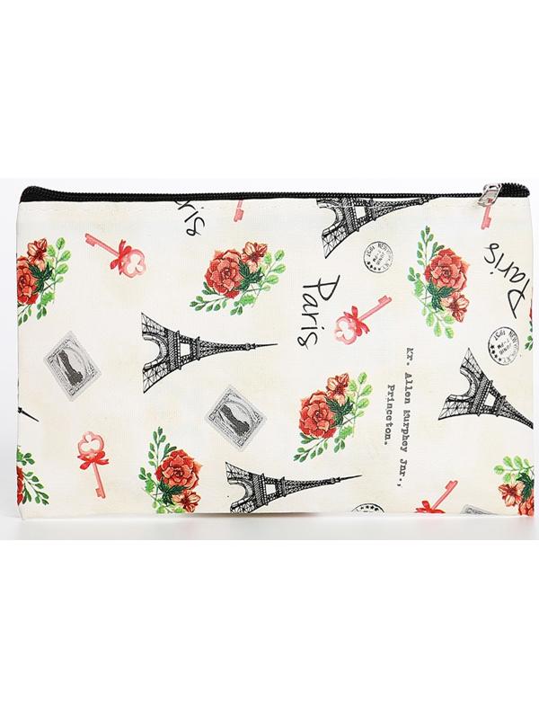 Косметичка на молнии, цвет бежевый