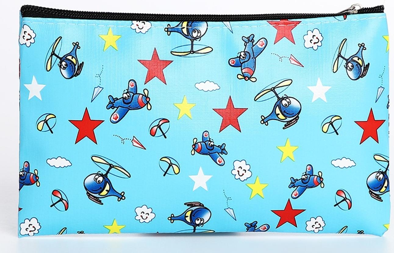Косметичка на молнии, цвет голубой