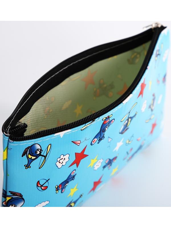 Косметичка на молнии, цвет голубой