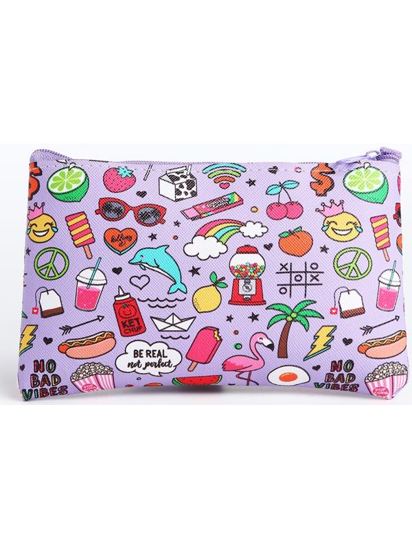 Косметичка на молнии, цвет сиреневый