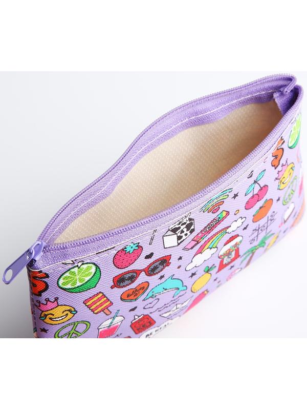 Косметичка на молнии, цвет сиреневый