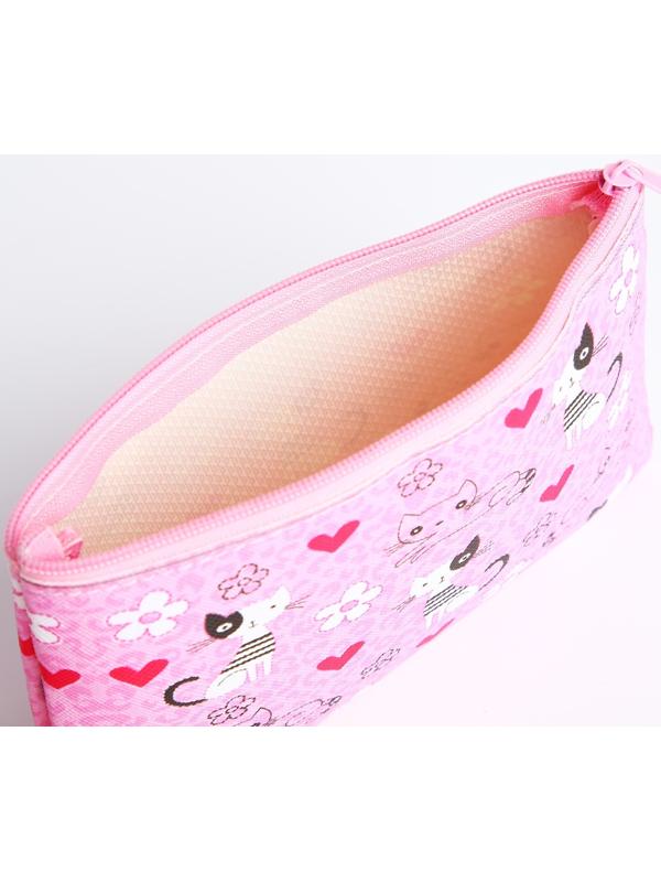 Косметичка на молнии, цвет розовый