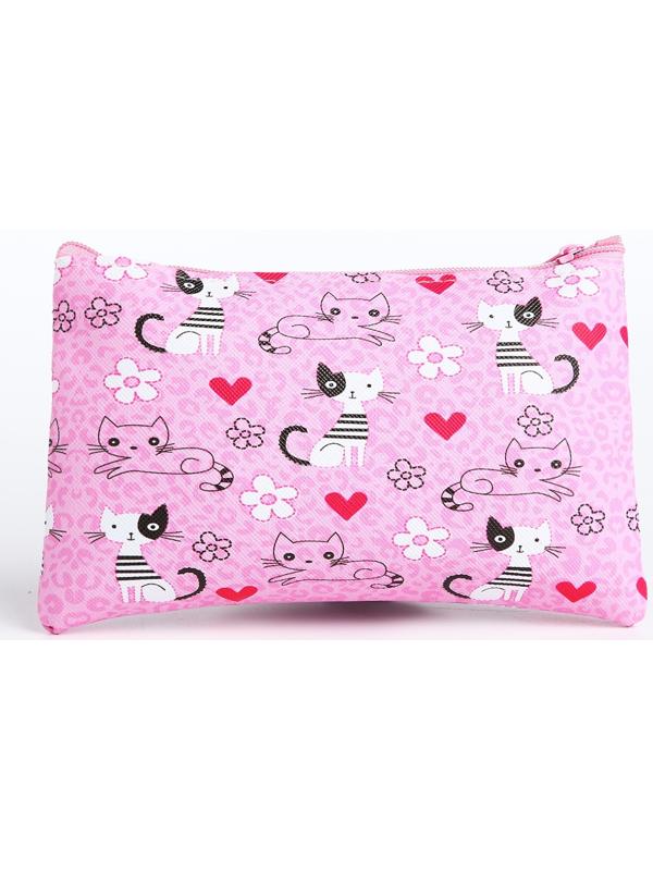 Косметичка на молнии, цвет розовый