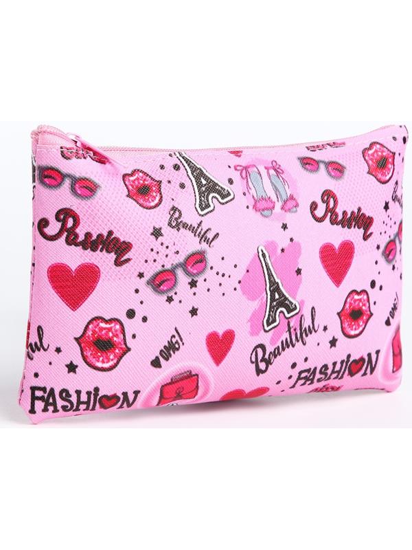 Косметичка на молнии, цвет розовый