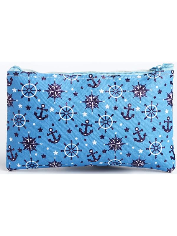 Косметичка на молнии, цвет голубой