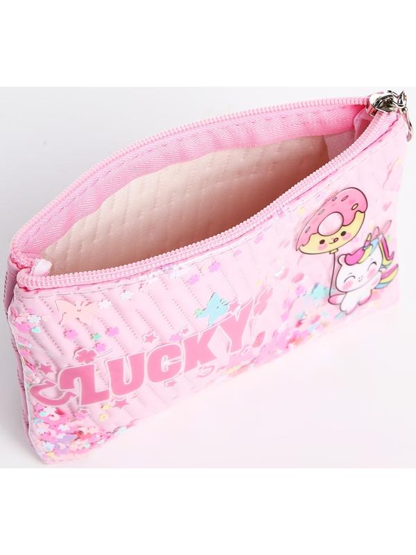 Косметичка на молнии, цвет розовый