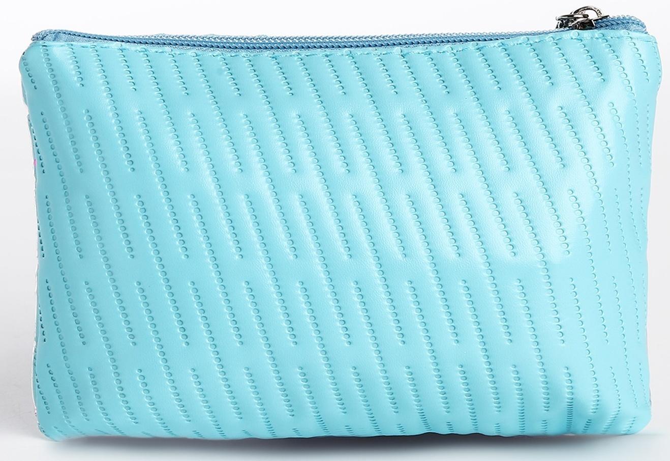 Косметичка на молнии, цвет голубой