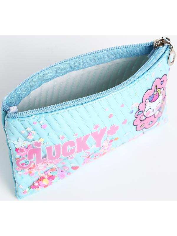 Косметичка на молнии, цвет голубой