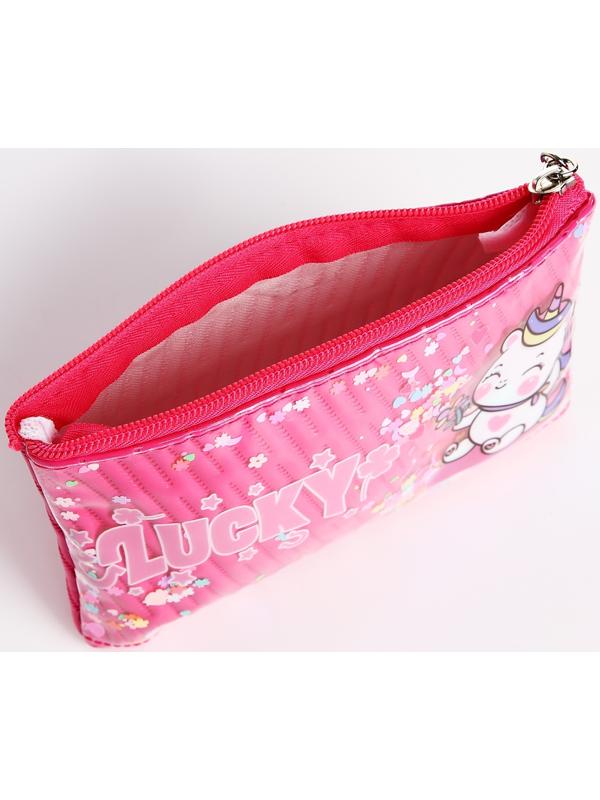Косметичка на молнии, цвет малиновый
