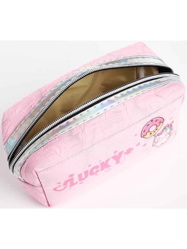 Косметичка на молнии, цвет розовый