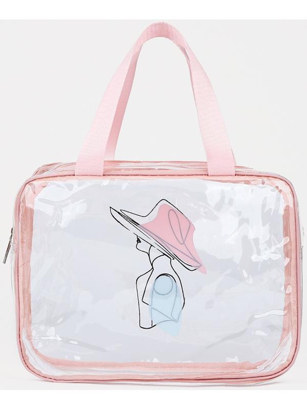 Косметичка на молнии, цвет розовый/разноцветный