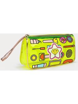 Косметичка на молнии, с ручкой, цвет жёлтый