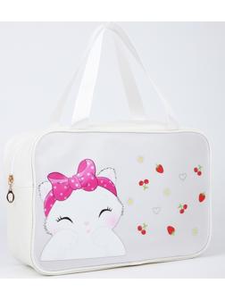 Косметичка на молнии, цвет белый