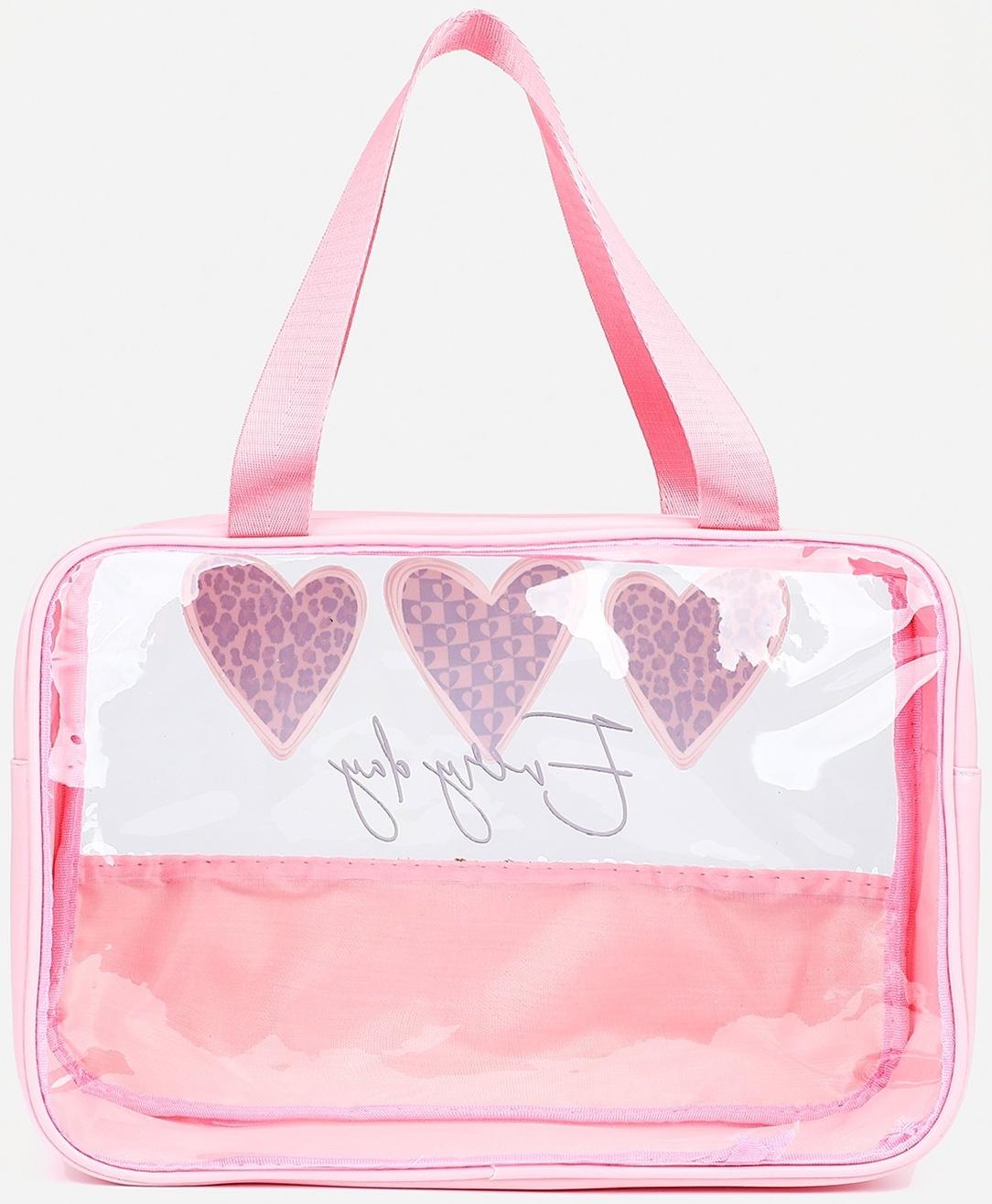 Косметичка на молнии, цвет розовый