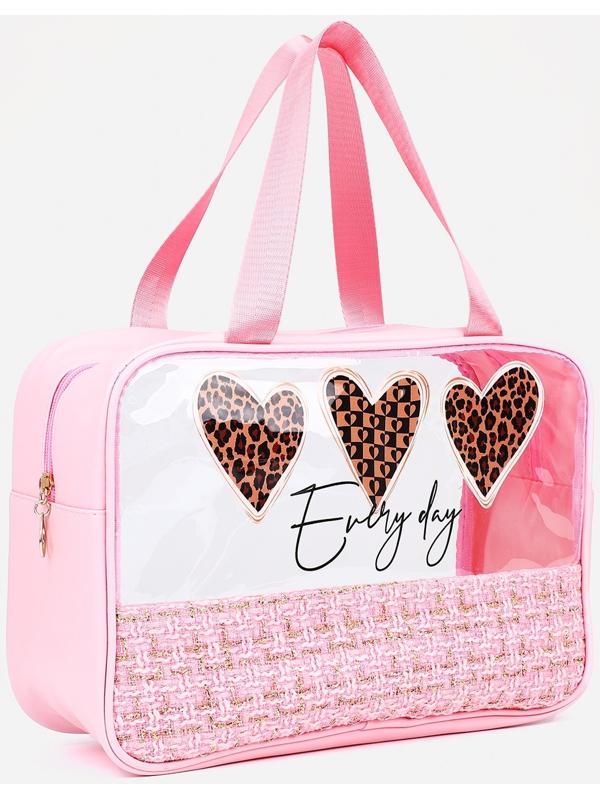 Косметичка на молнии, цвет розовый