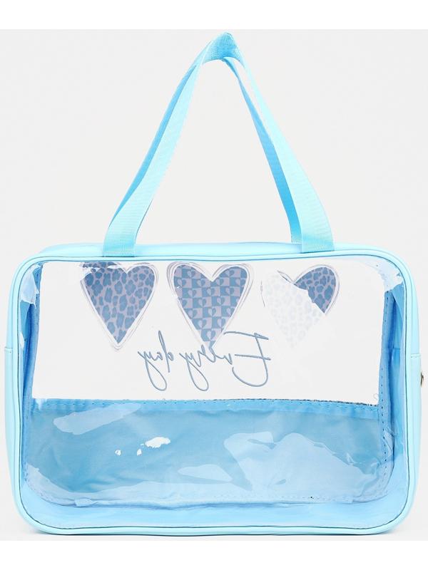 Косметичка на молнии, цвет голубой