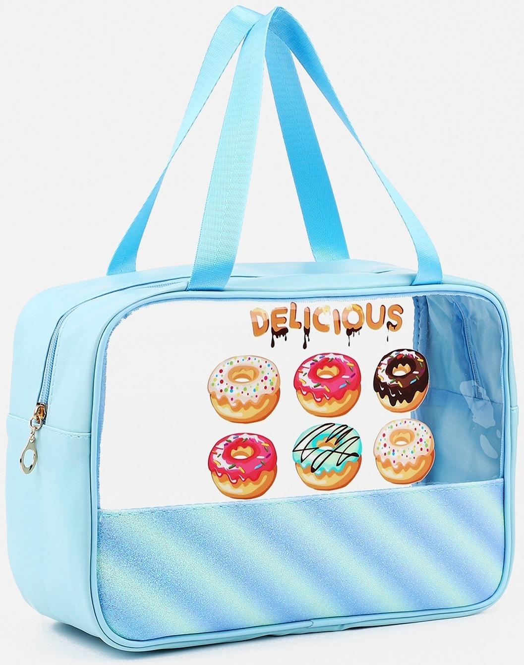 Косметичка на молнии, цвет голубой