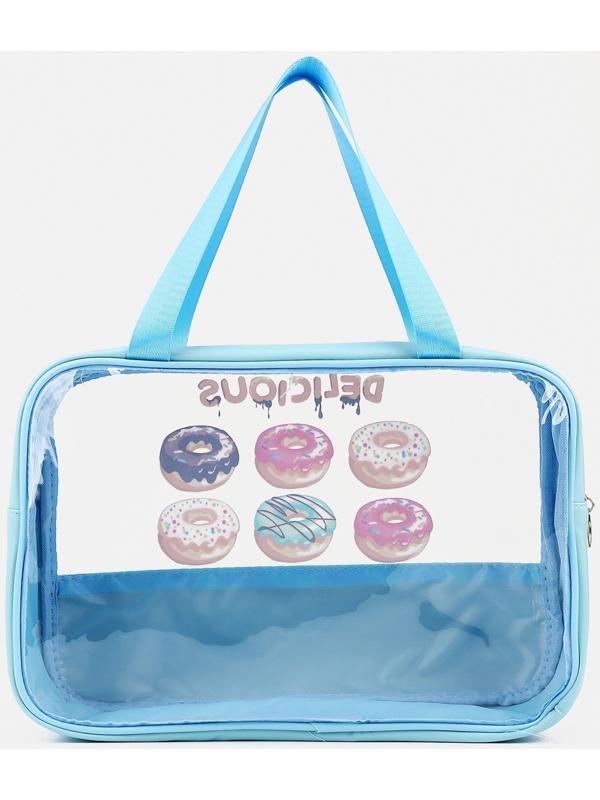 Косметичка на молнии, цвет голубой