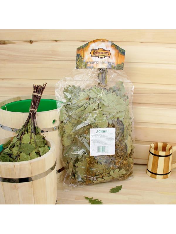 Веник для бани дубовый, 55 см с донником