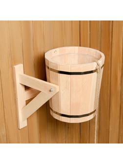Обливное устройство из ольхи, 15 л, с пластиковой вставкой, с переливом