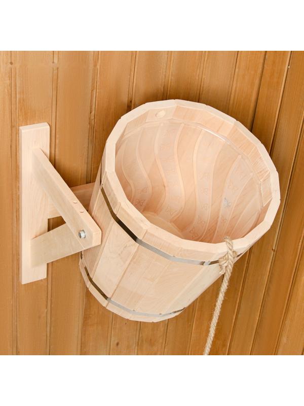 Обливное устройство из ольхи, 15 л, с пластиковой вставкой, с переливом