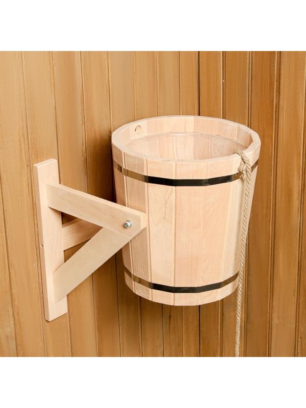 Обливное устройство из ольхи, 15 л, с пластиковой вставкой, с переливом