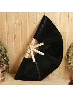 Веер банный для разгона пара черный, кожа