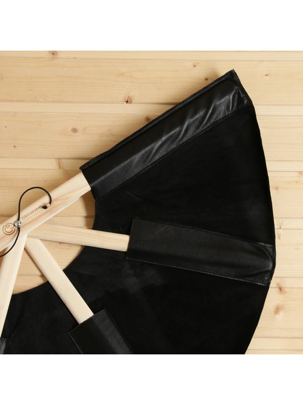 Веер банный для разгона пара черный, кожа