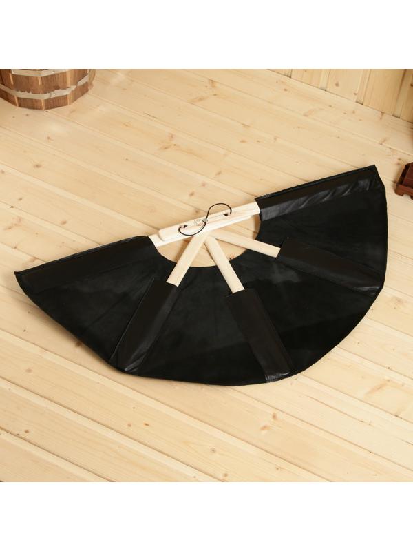 Веер банный для разгона пара черный, кожа