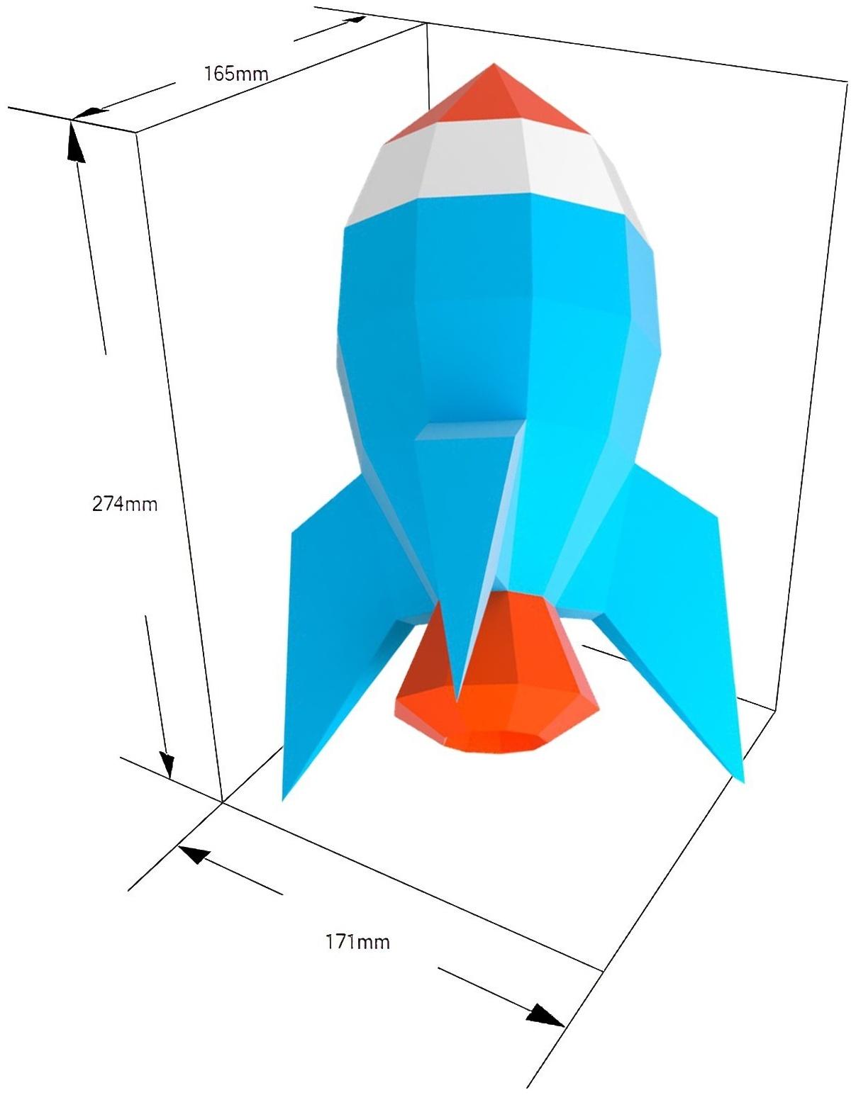 Полигональный конструктор «Ракета», 10 листов