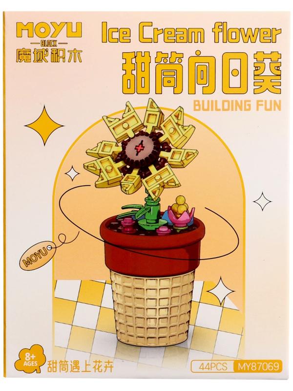 Конструктор Цветы «Счастливчик в горшочке», 44 детали