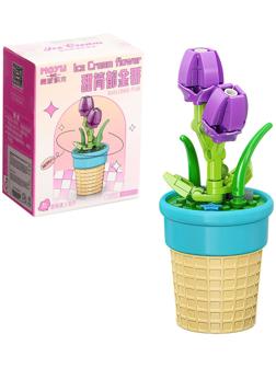 Конструктор Цветы «Тюльпан в горшочке», 55 деталей