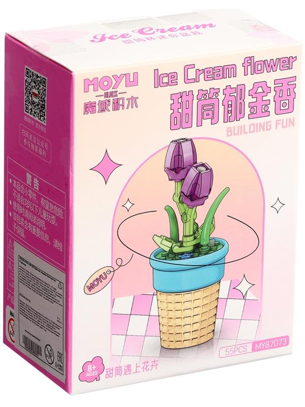 Конструктор Цветы «Тюльпан в горшочке», 55 деталей