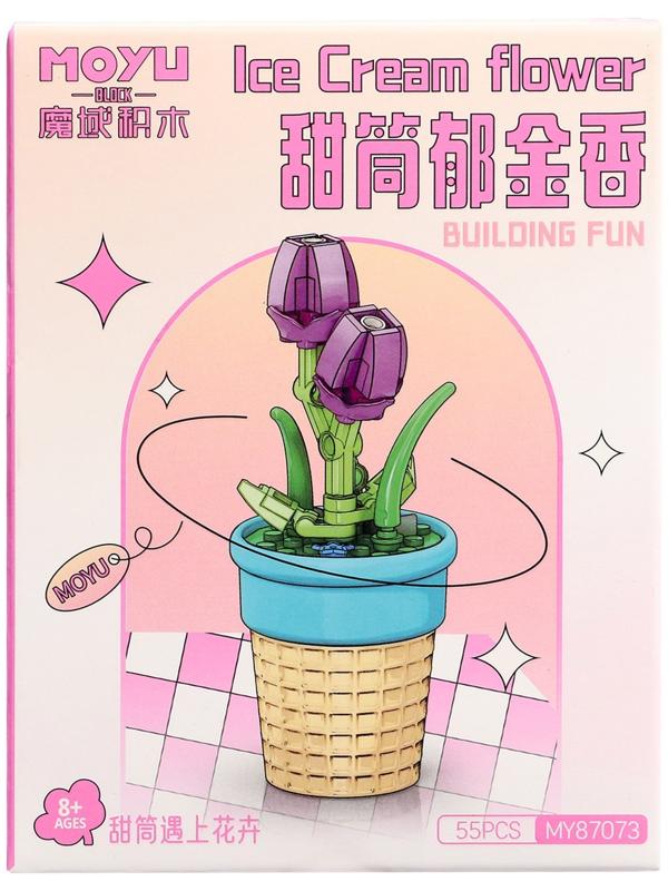 Конструктор Цветы «Тюльпан в горшочке», 55 деталей