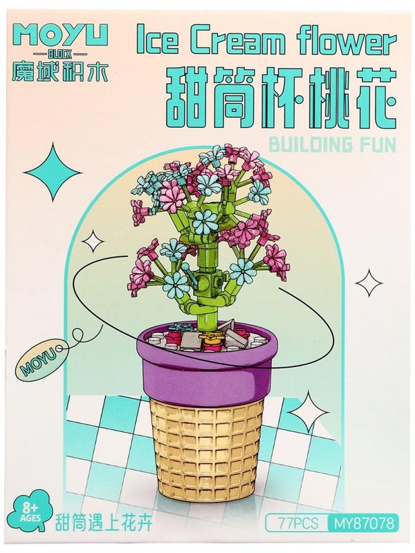 Конструктор Цветы «Сакура в горшочке», 77 деталей