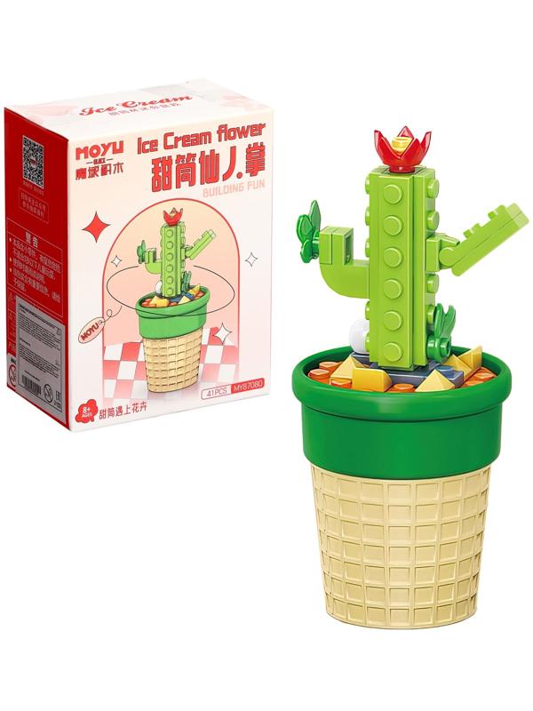 Конструктор Цветы «Кактус в горшочке», 41 деталь