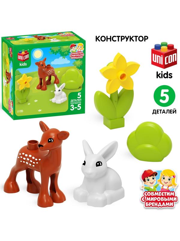 Конструктор «Оленёнок и зайка», 5 деталей