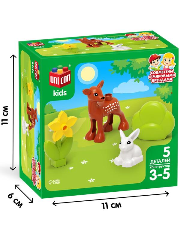 Конструктор «Оленёнок и зайка», 5 деталей
