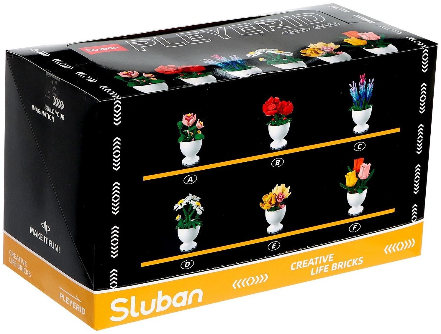 Конструктор «Цветы в горшочке», 6 видов, МИКС