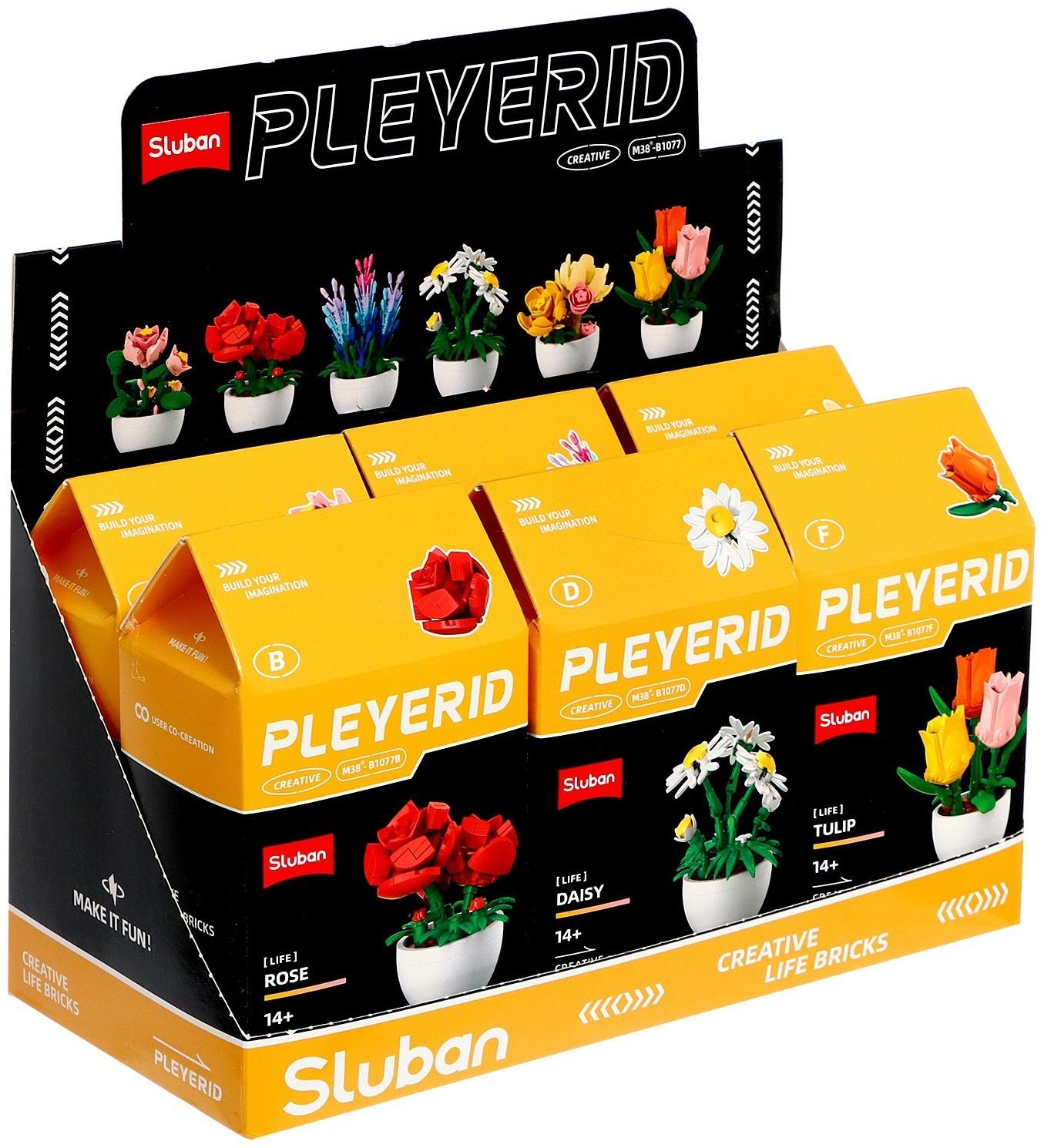 Конструктор «Цветы в горшочке», 6 видов, МИКС