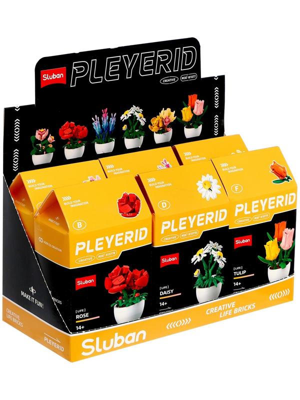Конструктор «Цветы в горшочке», 6 видов, МИКС