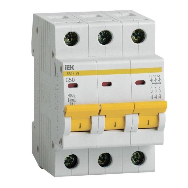 Выключатель автоматический IEK ВА47-29 3п C 50А 4.5кА MVA20-3-050-C